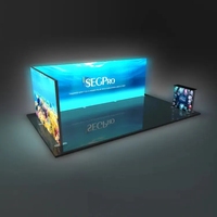 Boîte à lumière LED modulaire en aluminium portable avec logo personnalisé réutilisable JC pour stand d'exposition commerciale