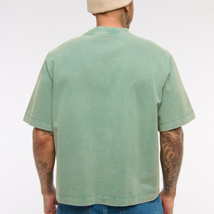 T-shirt 100% coton décontracté sale uni Boxy Street wear T-shirts courts pour hommes Vente en gros OEM Fabricants personnalisés pour hommes - Product Image 2