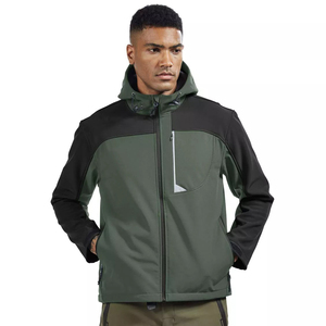 Winter Men's Softshell Jacket Canvas <b>Stand</b> Collar Hot Selling New Arrival Wholesale OEM Service Best Quality - Product Image 4