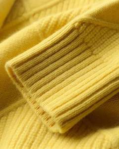 Premium <b>Women</b> Turtleneck Sweater Diamond Knit Pullover Soft <b>Warm</b> Casual Winter Fashion Elegant Yellow Color Daily WearPremium - Product Image 3
