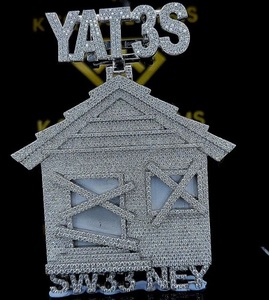 Personalizar Hip Hop 3D casa diseño colgante, carta personalizada, VVS Moissanite Iced Out, 925 plata esterlina, colgante de Hip Hop para hombres - Product Image 1