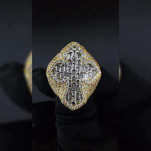 อินเทรนด์ฮิปฮอปเย็นออก VVS ธรรมชาติ10K 14K 18K ทองเต็มเพชรกลมและ Baguette เครื่องประดับแหวนผู้ชาย - Product Image 6