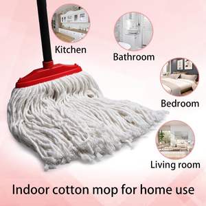 Mini serpillères en coton d'intérieur - Auto-essorage, antibactériennes, durables, manche télescopique en métal, écologiques, rotatives pour le nettoyage des sols - Product Image 5