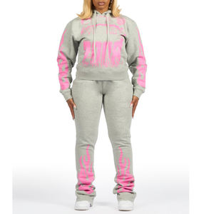 Ensemble de survêtement confortable pour femmes, jogging, coupe décontractée, respirant, ensemble athlétique pour la salle de sport, la course à pied, l'entraînement, la remise en forme - Product Image 2