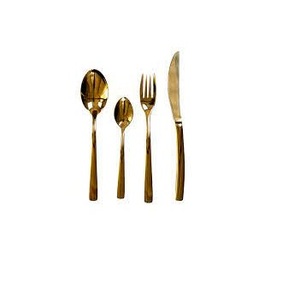 Juego de Cubiertos de cresta con mango de metal y acabado dorado antiguo decorativo real hecho a mano para uso en la cocina del hogar - Product Image 4