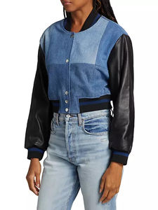 Qualité supérieure 100% laine femmes Varsity Baseball veste culture Slim Fit Logo personnalisé col rabattu grande taille traitement personnalisé - Product Image 3