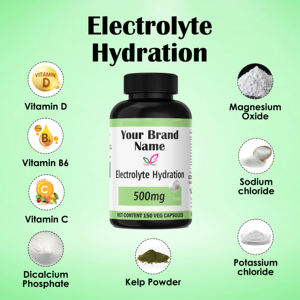 Suplementos Herbales de Óxido de Magnesio para Hidratación Electrolítica Personalizable, 500 mg, 150 Cápsulas, Hidratación Óptima, ODM OEM - Product Image 5