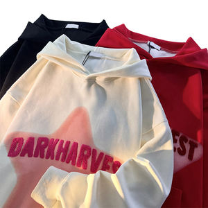 Venta al por mayor de peso pesado de algodón de gran tamaño sudaderas con capucha de los hombres logotipo personalizado bordado Drop Shoulder Streetwear para el invierno - Product Image 2