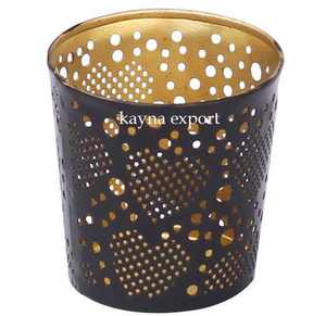 Hermoso portavelas votivo de Color dorado troquelado, votivo cuadrado de Metal de corte láser para iluminación del hogar y decoración de restaurante - Product Image 3