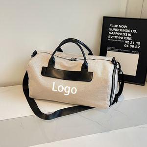 Bolsa de lona de cuero con logotipo personalizado con bolsillo húmedo Bolsa de viaje deportiva multifunción con almacenamiento de zapatos. - Product Image 1