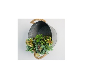 Maceta de flores de metal hecha a mano de diseño clásico de metal galvanizado para uso decorativo al aire libre en el hogar y el jardín - Product Image 2