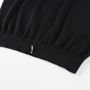 Wool Black <b>Mens</b> <b>Zipper</b> Sweater Double Zip up Knit <b>Cardigan</b> Sweater Knit Jacket for Man - Product Image 6