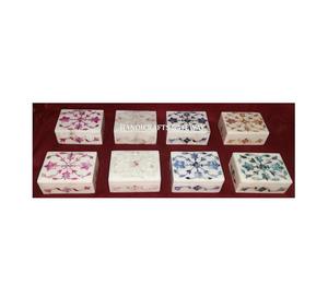 Indian Manufacture Newest Mix Inlay Design Pure <b>White</b> Beautiful Marble Inlaid Jewelry <b>Box</b> With Wedding <b>Gifting</b> Jewelry <b>Box</b> - Product Image 1