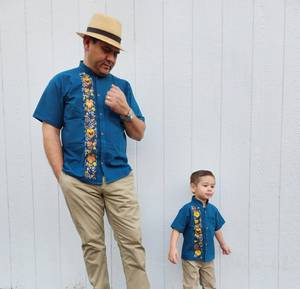 Vente chaude personnalisé été plage vacances bébé garçon chemise à manches courtes tropical brodé travail décontracté boutonné - Product Image 2