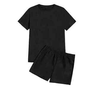 Vêtements grande taille en coton respirant pour hommes t-shirts et ensembles courts deux pièces pour hommes ensemble jumeau de vêtements de sport vêtements d'été de grande rue - Product Image 1