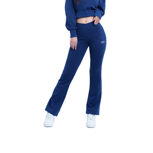 Cordoncino coreano doppio nove pantaloni da Yoga con taglio a vita alta Athleisure da donna ad asciugatura rapida a 4 vie elasticizzato leggero svasato ampio con coulisse - Product Image 2