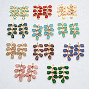 Charmes en argent 925 avec pierre précieuse multicolore en forme de poire 4x6mm - Fournitures de fabrication de bijoux DIY - Product Image 4