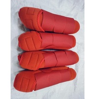 Bottes de protection pour chevaux de qualité supérieure en tissu polyester rouge imperméable et respirant, durables et confortables, assorties pour chevaux