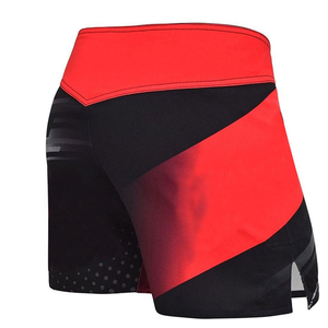Red Black Color Custom Logo Make Your Own Good Quality Breathable Eco Friend Lightweight Fabric MMA <b>Shorts</b> - Product Image 3