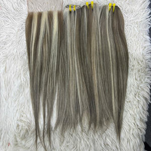 100% Extensiones de cabello Remy humano crudo Hueso de alta calidad Recto Rubio Piano Color Trama doble VienameseHair - Product Image 1