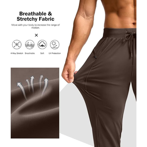 Workout Gym Training Track Joggers Pantalon de survêtement pour homme avec poches zippées, anti-rides, pantalon homme, pantalon teint uni - Product Image 5