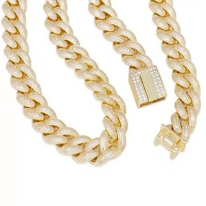 เครื่องประดับฮิปฮอป10K/ 14K/ 18K เครื่องประดับผู้ชายสร้อยคอเพชรสไตล์คิวบาแบบเต็มสำหรับเป็นของขวัญ - Product Image 2