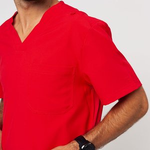 Comfortable Medical Uniform <b>Set</b> With Top And Pants Unisex Medical Uniform With V Neck And Pockets - Product Image 5