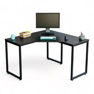 120x120cm Corner <b>Computer</b> <b>Desk</b> High Quality Rubberwood with Iron Legs Easy Assembly Colorful Finish-CD68024 - Product Image 1