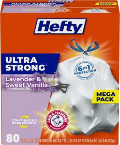 Hefty Ultra Strong Bolsas de basura de cocina altas, Blackout, Clean Burst, 13 galones, 110 unidades - Product Image 6