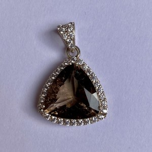 Cluster Tourmaline Pendentif 925 Sterling Silver Trillion Cut Gemstone Élégant Déclaration Collier Bijoux Faits À La Main Cadeau Pour Elle - Product Image 3