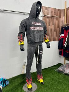 Survêtement décontracté à capuche pour homme, couleur unie, effet délavé, prix bas, respirant, impression de logo personnalisée, service OEM, best-seller hiver 2025 - Product Image 5