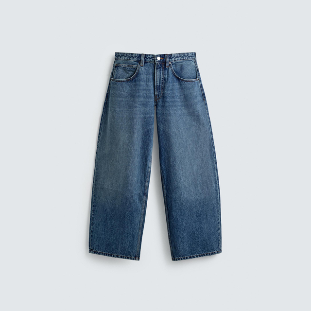 Mens High Waist Wide Leg Balloon Jeans 100% Cotton Casual Loose Breathable Quick Dry Comfortable Garment Dyed Customizable