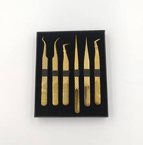 Pinzas profesionales para extensión de pestañas con nuevo diseño, pinzas para pestañas con mango de diamante, pinzas de acero inoxidable con logotipo personalizado - Product Image 5