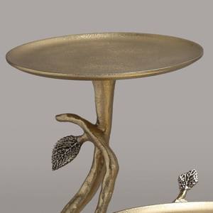 ชั้นวางเค้ก 3 ชั้น ดีไซน์กิ่งไม้สีทอง ประดับใบไม้โลหะ ตกแต่งด้วยดีไซน์ธรรมชาติ เหมาะสำหรับงานแต่งงานและงานเลี้ยง - Product Image 4