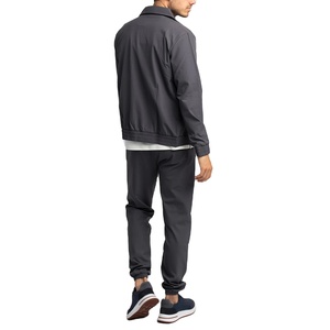 Custom Premium Stretch Polyester/Cotton Zip Jacket Loose Fit <b>Tech</b> Suit High Quality Casual Hooded Solid Autumn Streetwear - Product Image 4