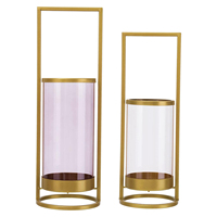 Support votif de pilier de bougie en métal moderne au toucher luxueux pour la décoration de mariage saisonnière de vacances pour Noël par Ambience Lifestyle
