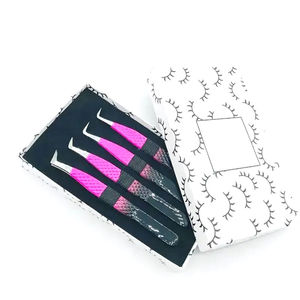 Pinces à cils professionnelles haut de gamme en acier inoxydable, anti-magnétiques, à fermeture serrée, poignée confortable, pour volume intense - Product Image 4