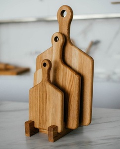 Juego de Tres Tablas de Cortar de Madera de Acacia con Soporte de Almacenamiento, Tabla de Cortar Rectangular para Carne, Verduras y Servir - Product Image 4