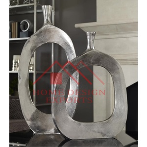 Último diseño niquelado botella floreros para sala de estar decorativo buena venta aluminio flor urnas maceta jarrones - Product Image 6