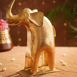 Sculpture élégante d'éléphant en métal, figurine artisanale pour la maison, le bureau, la table, le salon, art décoratif, centre de table - Product Image 1