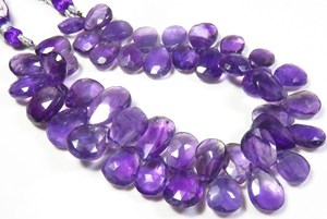 Cuentas de corte de piedras preciosas de amatista brasileña púrpura 10-15mm 8 hebras de cuentas facetadas de pera Natural para joyería piedras preciosas sueltas - Product Image 3