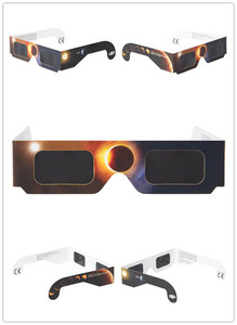 <span class=keywords><strong>Lunettes</strong></span> d'observation de l'<span class=keywords><strong>éclipse</strong></span> <span class=keywords><strong>solaire</strong></span> en papier certifiées ISO 12312-2 2026 et 2027, vente en gros, verres PET noirs UV400, monture carrée EG50 - Product Image 6