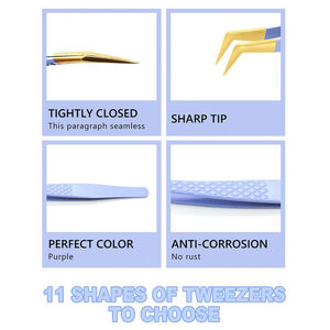 Vente flash - Pinces à cils professionnelles Kaamir Instruments en acier inoxydable, haute précision, anti-magnétiques, poignée confortable, 10 mm - Product Image 6