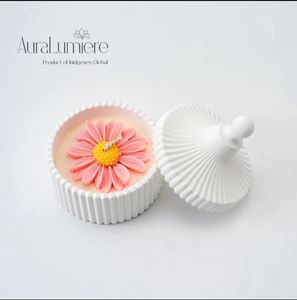 เทียนหอมเทียนไขถั่วเหลืองดอกไม้แห้งแก้วคริสตัลหินพร้อมแท่นวางเทียน - Product Image 4