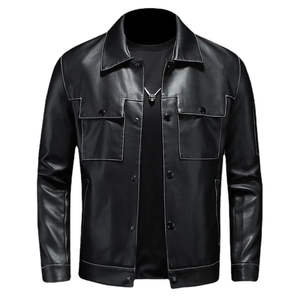 Chaqueta de Cuero para Hombre, Prenda Exterior Informal de Primera Calidad con Aspecto Pulido, Ajuste Cómodo y Estilo Moderno - Product Image 3