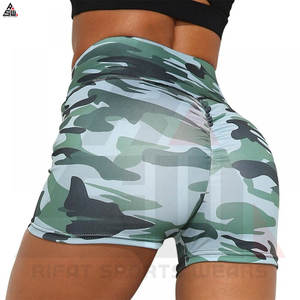 Pantalones cortos de botín con diseño de logotipo personalizado para mujer, transpirables, ligeros, cintura media, compresión de poliéster/algodón, cintura elástica - Product Image 4