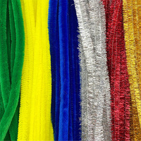 48 pièces de tiges de chenille jetables, épaisses et moelleuses, en fil de fer et fibre, 15 mm x 12 pouces de long, couleurs classiques et personnalisables pour l'artisanat