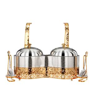 Réchaud de serveur de nourriture fini doré de luxe pour vaisselle de service utilisation de buffet de fête de mariage dans le Golfe Réchauffeur de nourriture en métal - Product Image 5