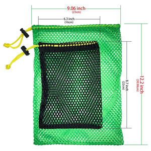 Custom <b>Black</b> Drawstring Packaging Pouch <b>Sack</b> Beach Toys Golf Balls Storage Laundry Small Nylon Mesh Bag Net Drawstring Bags - Product Image 5
