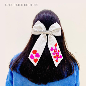 2025 nouvelle Collection indien à la main perlé Sequin arc Alligator queue conception pince à cheveux pour la Saint-Valentin à la mode Look apaisant - Product Image 2